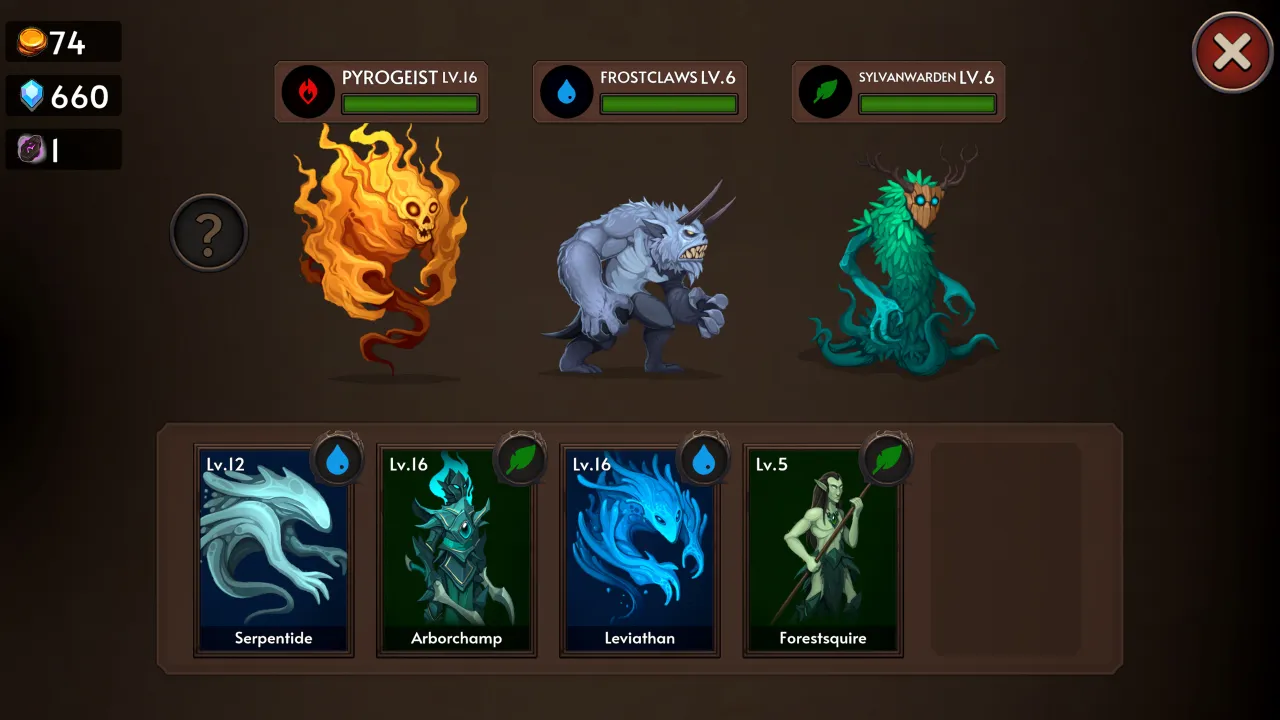 Deck building interface in Dark Stones