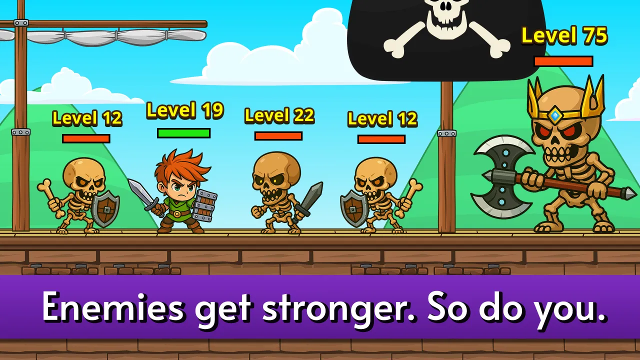 Select powerful upgrades between fights