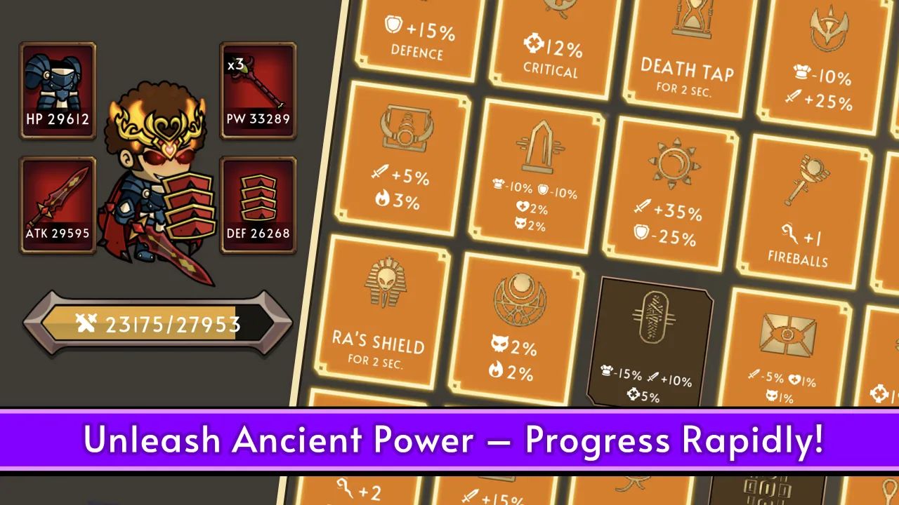 Leveling up abilities in Knight Hero 2
