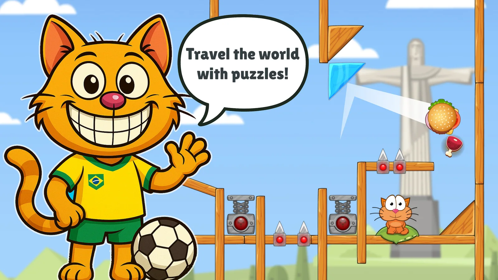 Travel to themed countries and sample local food