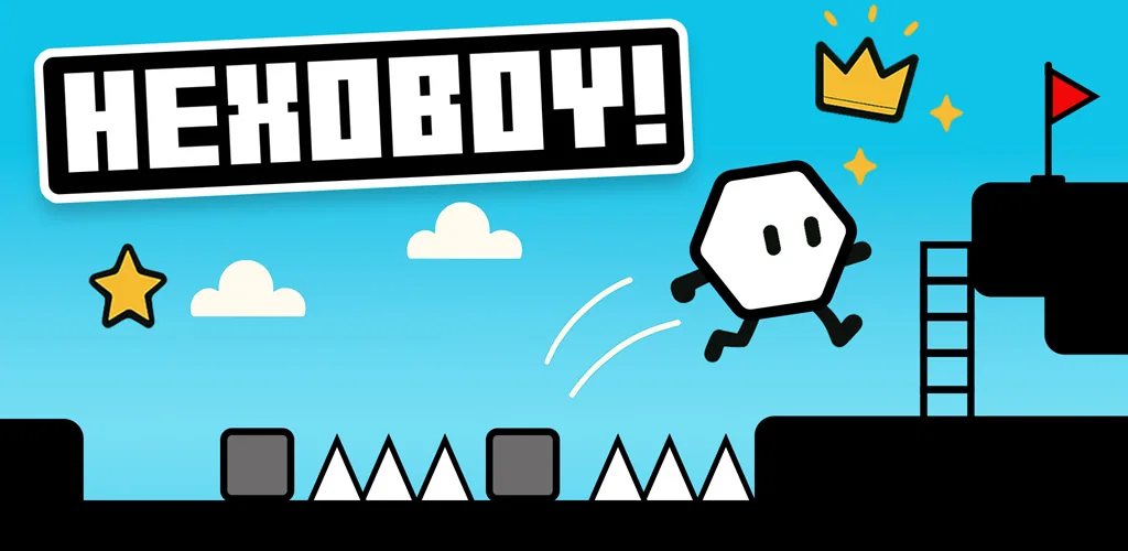 Ilustración promocional de Hexoboy 2D Puzzle Platformer
