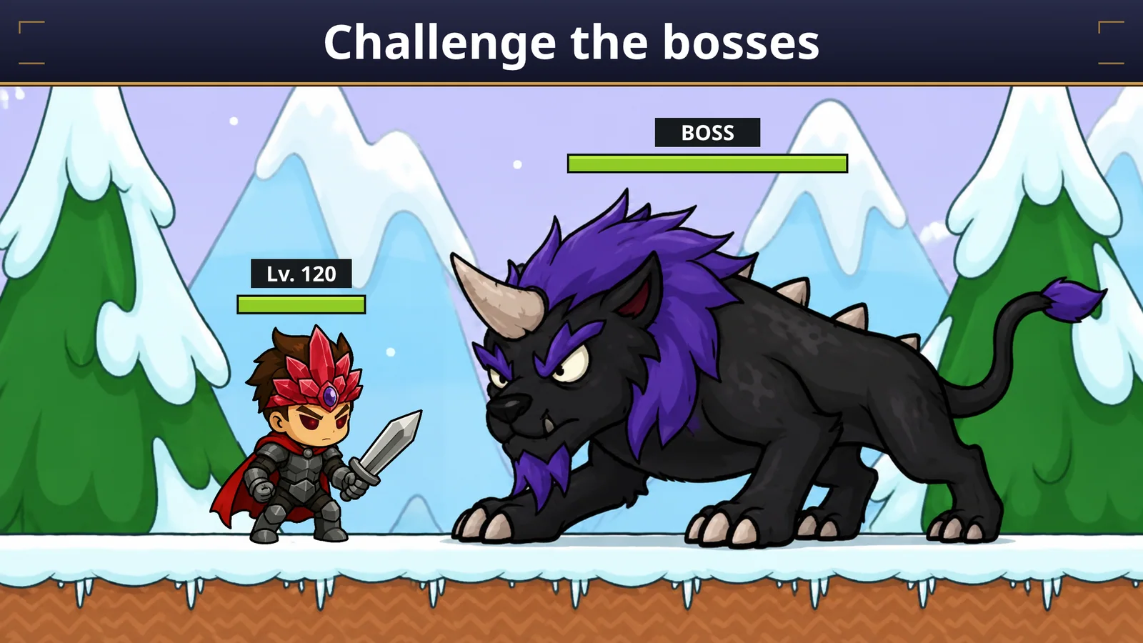 Encuentro con un jefe en Knight Hero 2