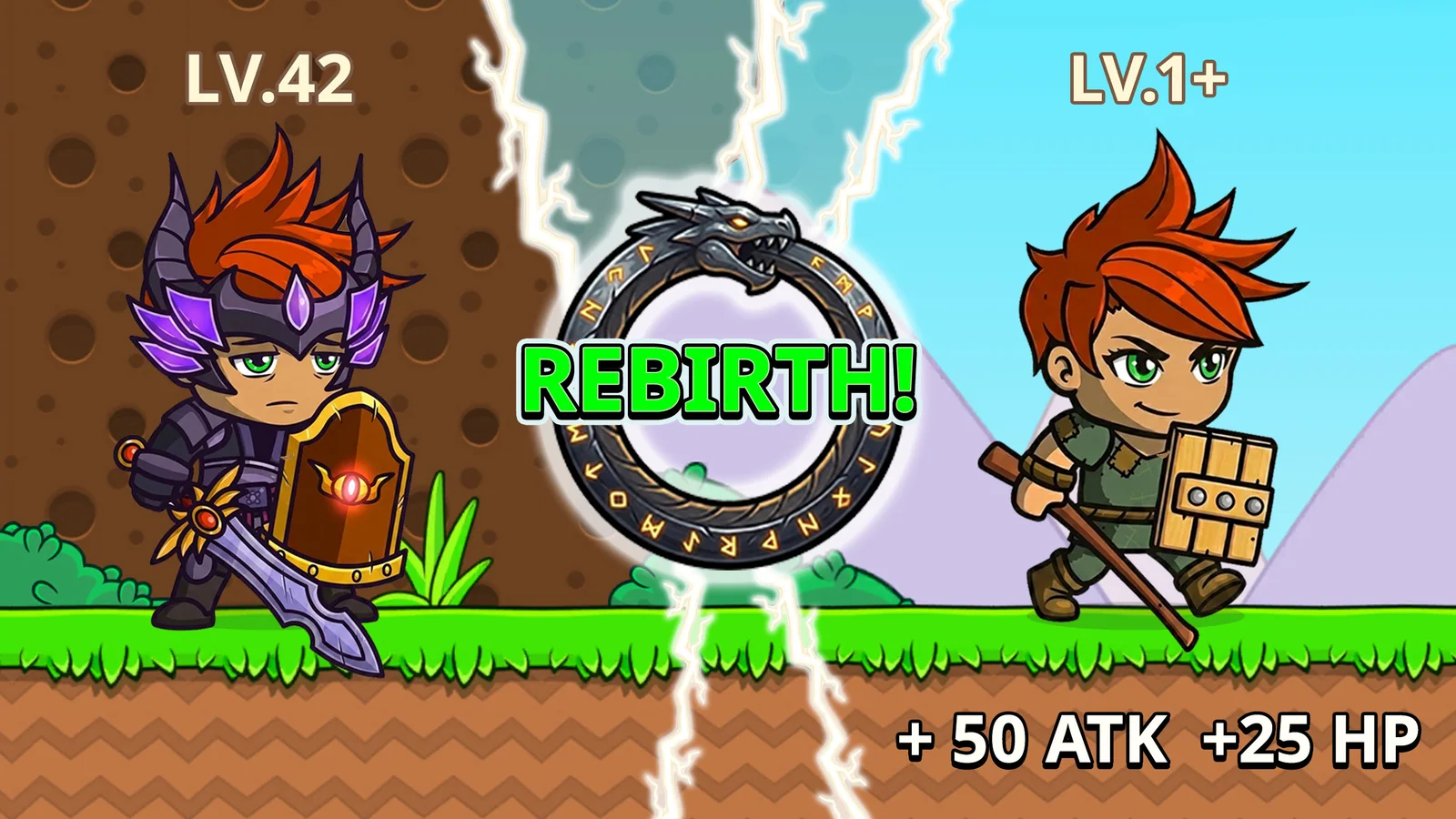 Екран покращення спорядження у Knight Hero