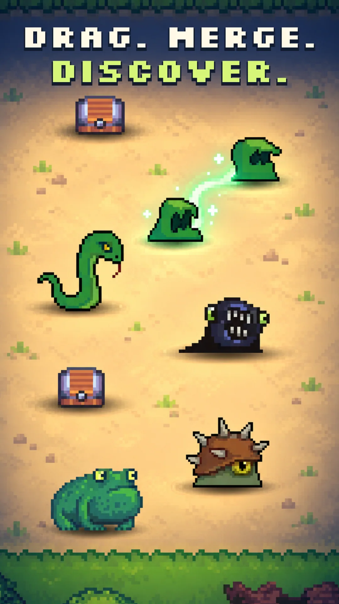 Arrastra y combina monstruos para descubrir nuevas criaturas