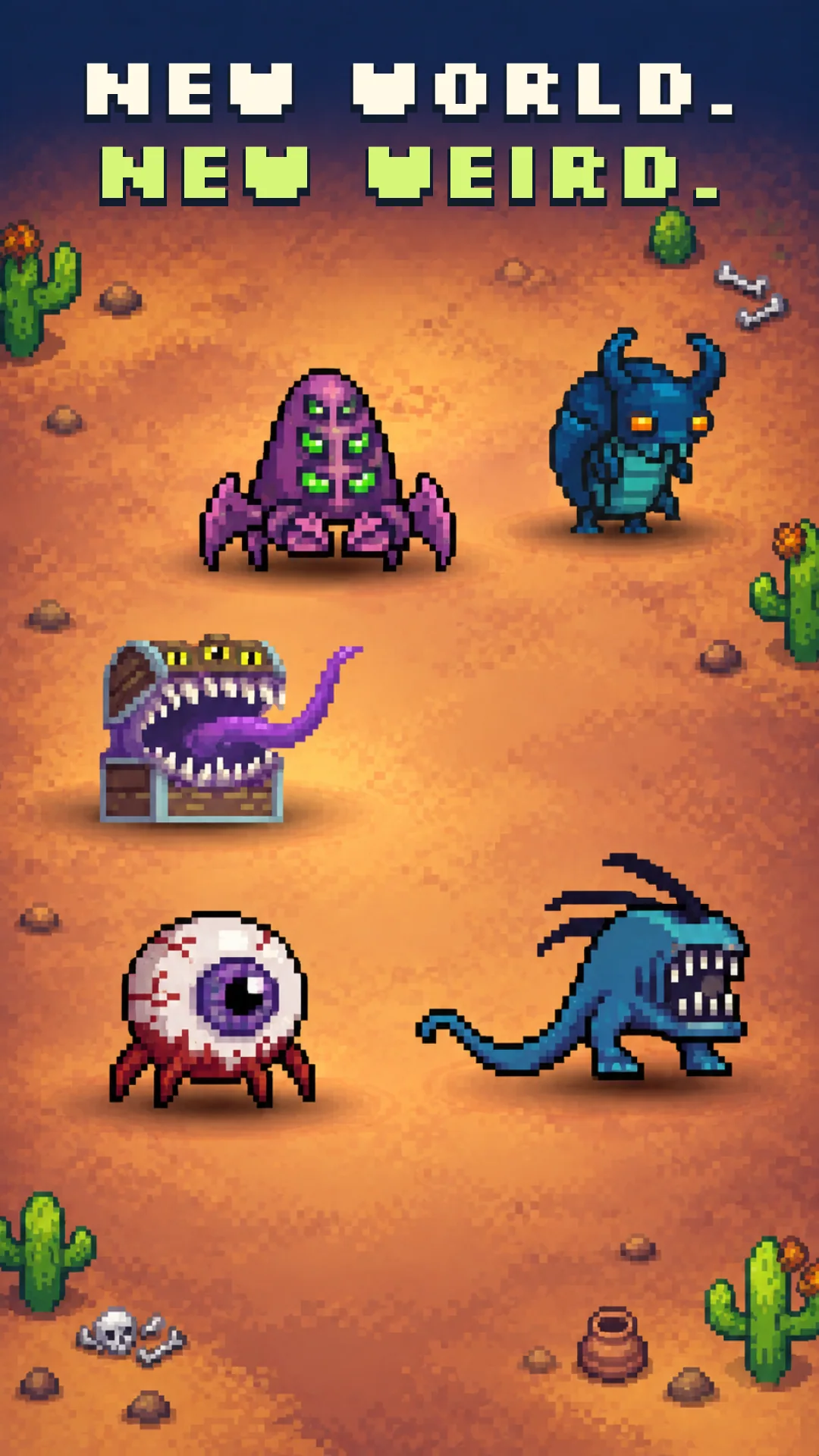 Cambia entre mundos de monstruos en Mad Evolution