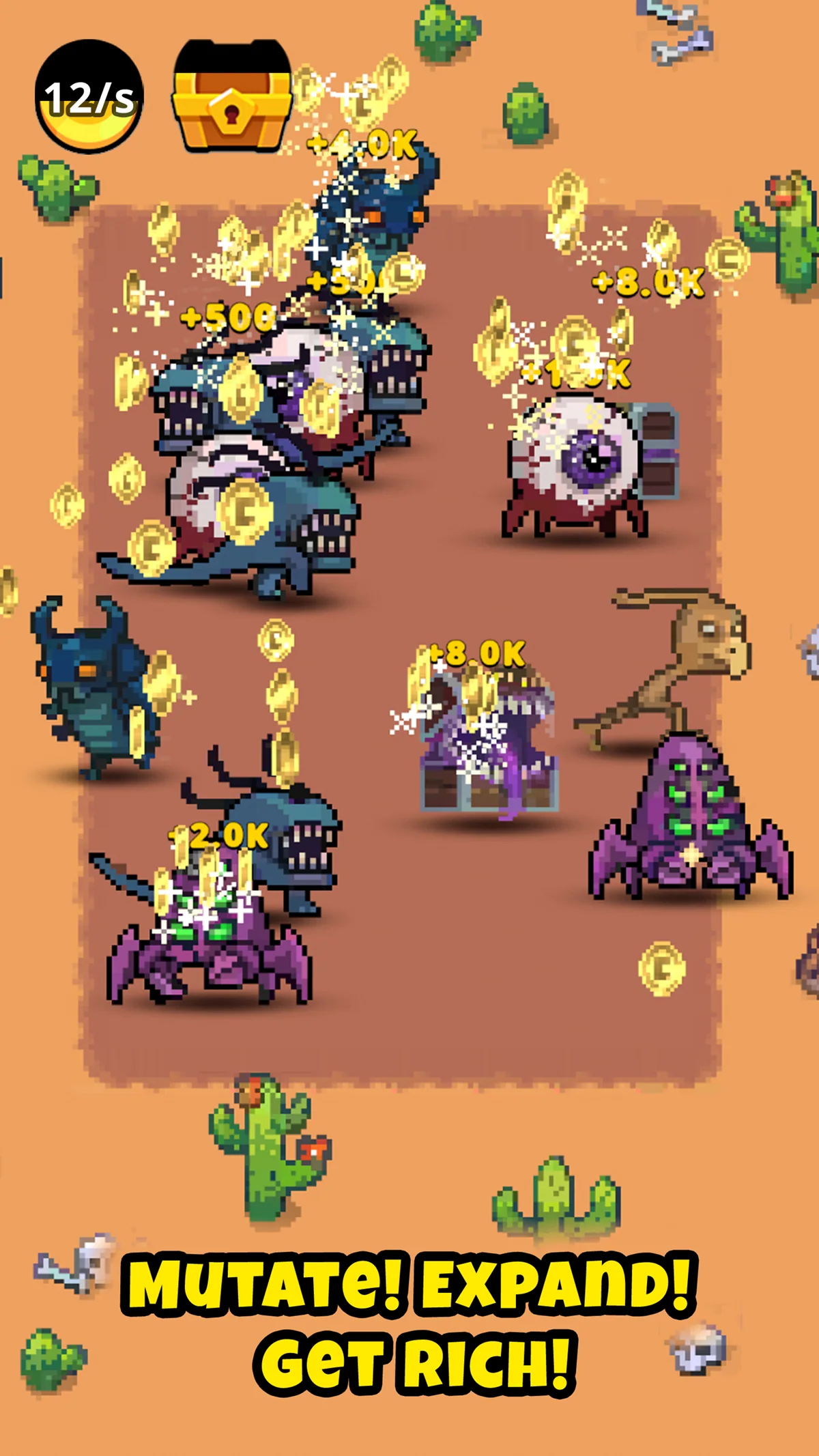Construa um império completo de monstros em Mad Evolution