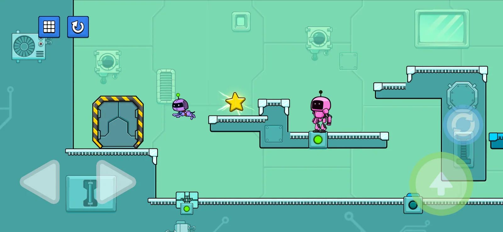 Swap heroes to solve physics puzzles